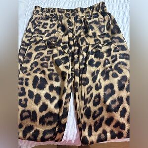 Leopard silky joggers pants size large